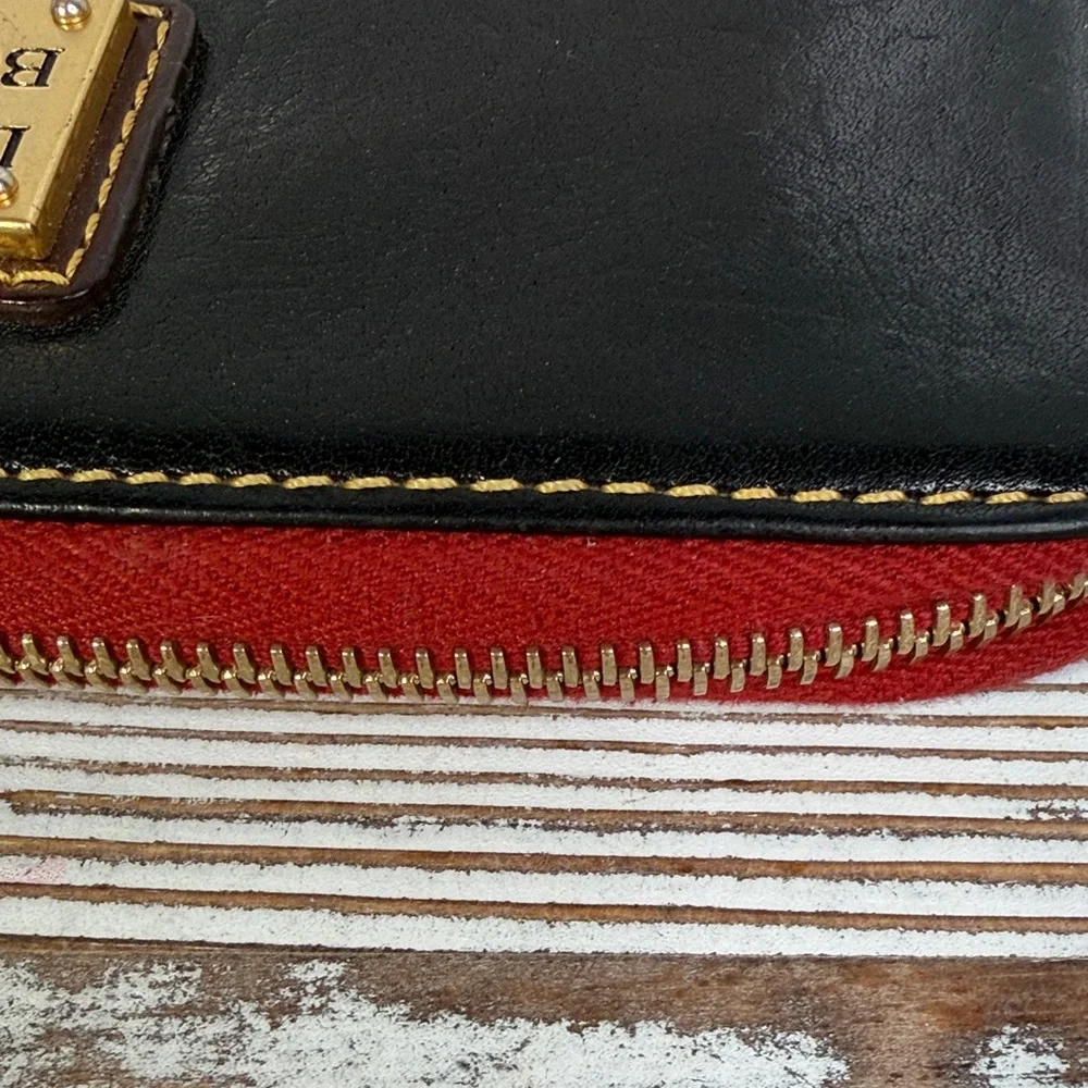 Dooney & Bourke Black Leather Wallet with Red Trim - Picture 7 of 11